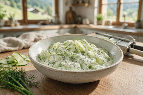 Gurkensalat mit Sauerrahm: so wird er nicht wässrig - TIROLISH