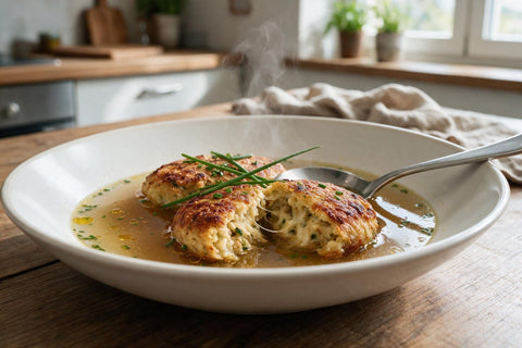 Kaspressknödelsuppe: Rezept, Suppenmenge und die Kruste - TIROLISH